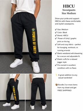 'Power of Unity' Black Sweatpants - Men's Medium